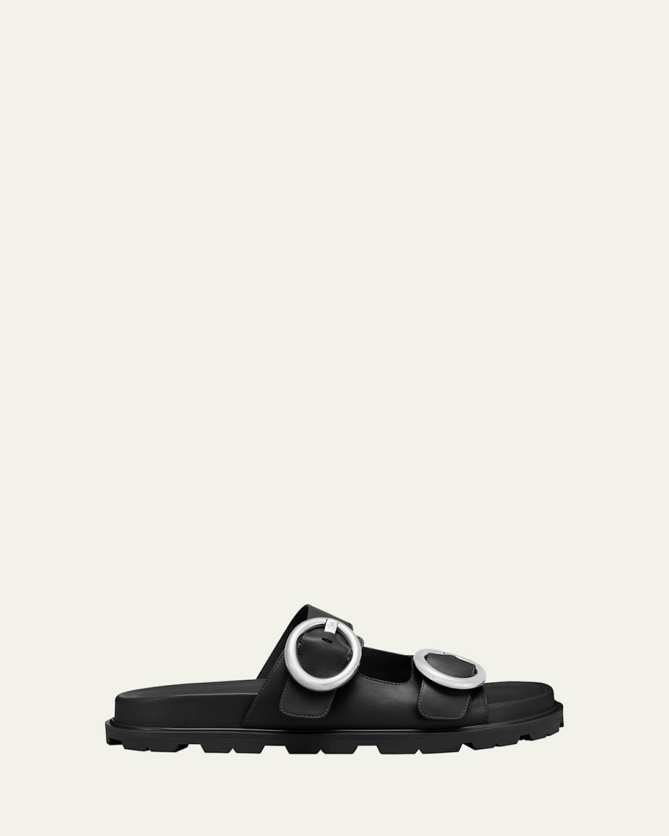 Benni Leather Dual-Strap Sport Slide Sandals